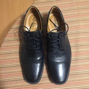 Clark's Tilden Toe Cap Oxford Black Dress Shoes 10